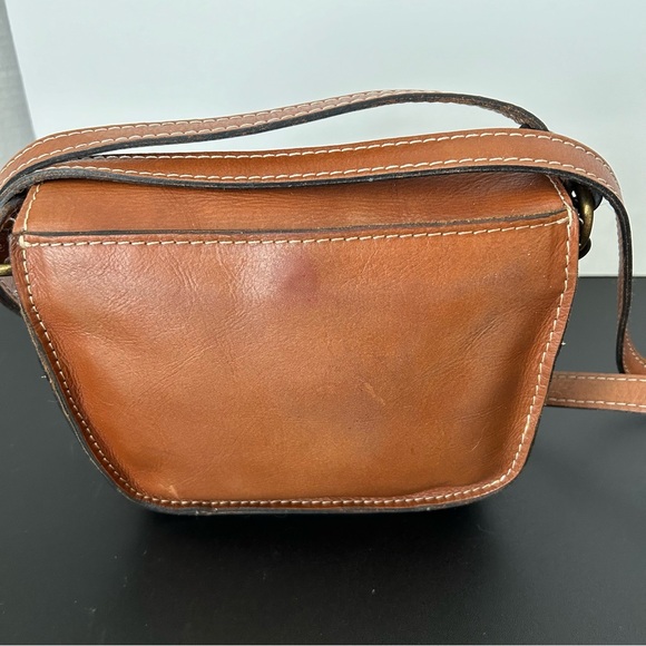 Patricia Nash Small Saddlebag Crossbody in British Tan Leather - Picture 4 of 13